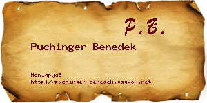 Puchinger Benedek névjegykártya